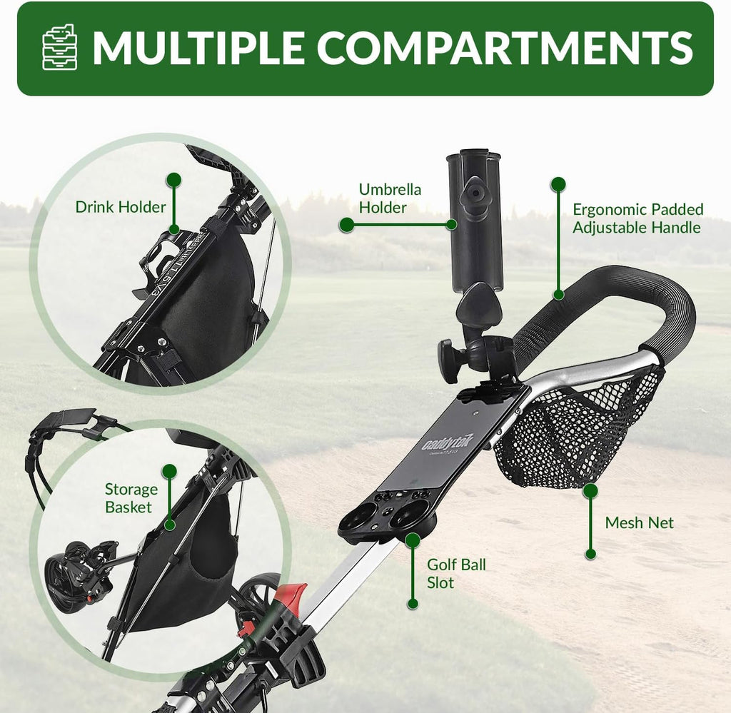 Caddytek Golf CaddyLite 11.5 V3 Superlite Deluxe Push Cart
