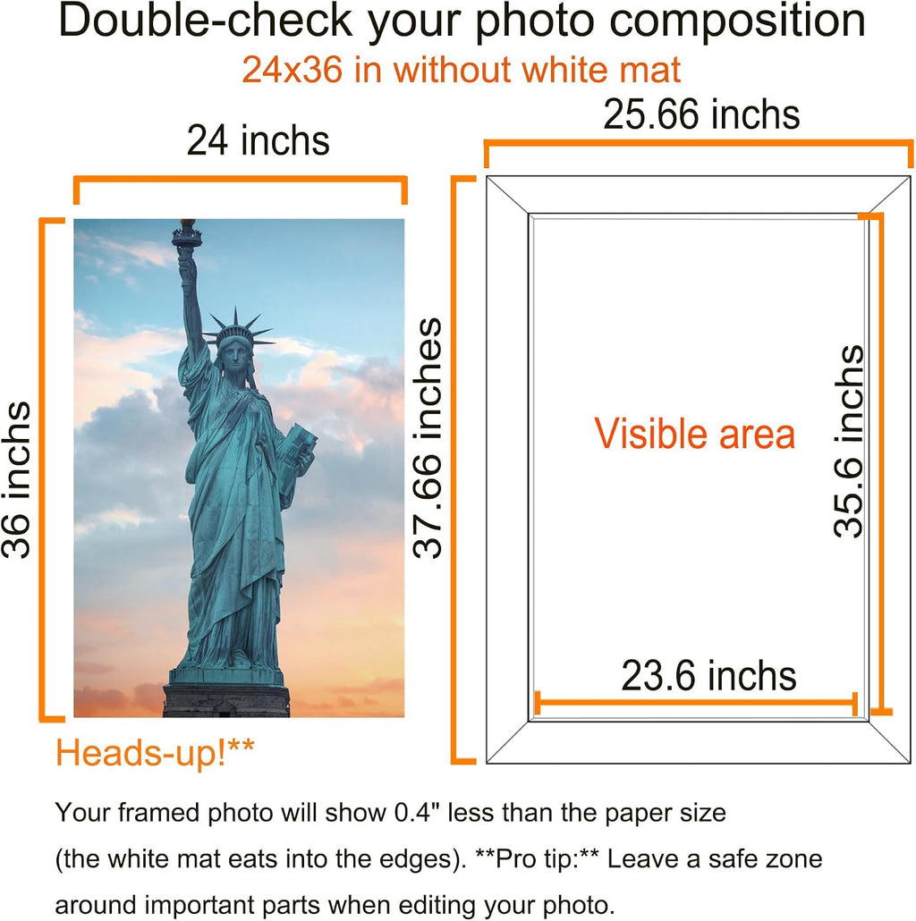 SESEAT 24x36 Picture Frame Black Set of 6, Display Pictures 24x36 Without Mat for Wall Mounting, Wall Gallery Poster Frames
