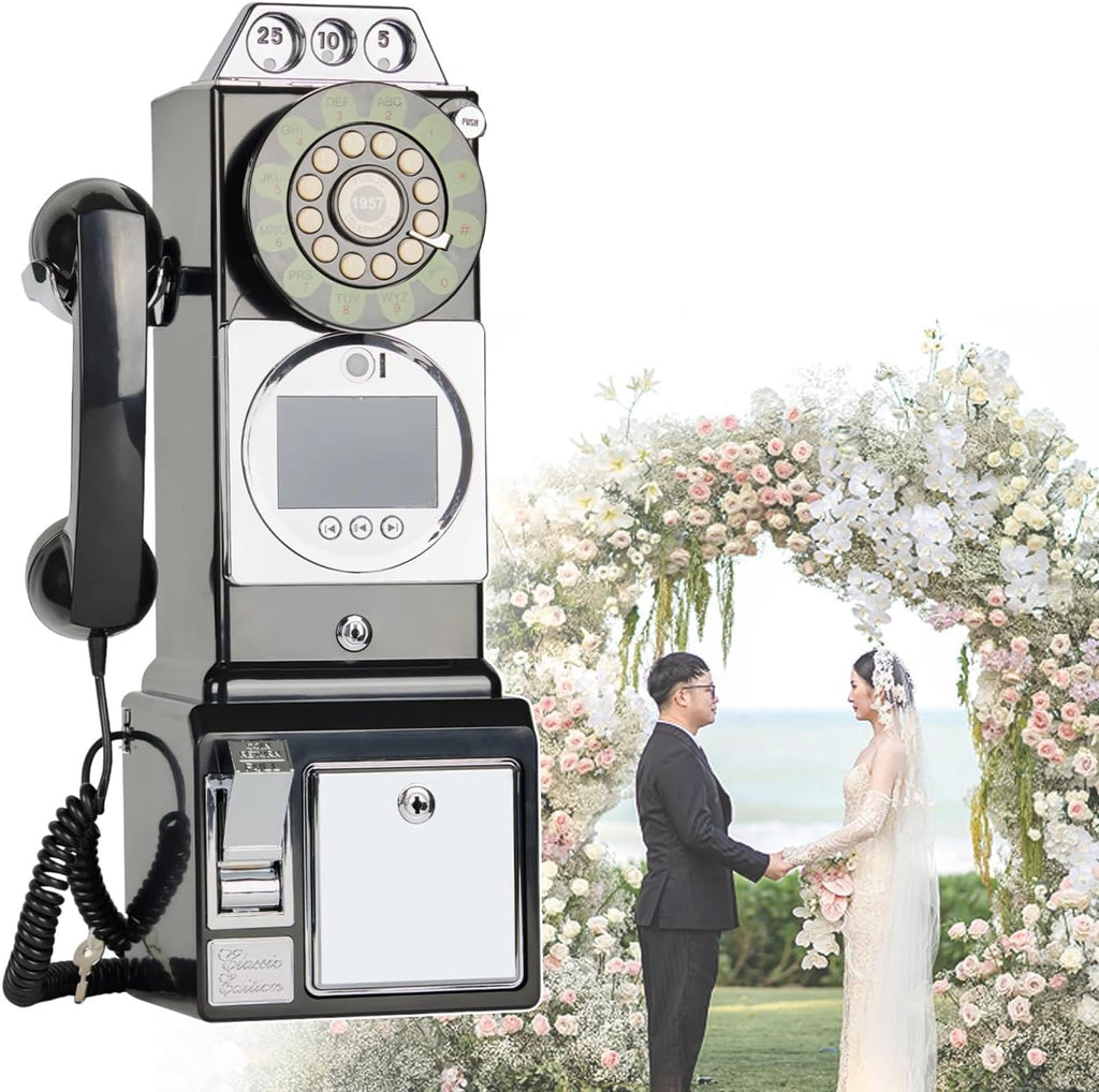 Video Audio Guest Book，Wedding Phone Guestbook,Capture Every Heartfelt Moment, The Ultimate Video Audio Guest Book for Weddings 54x27x20 cm (Black)