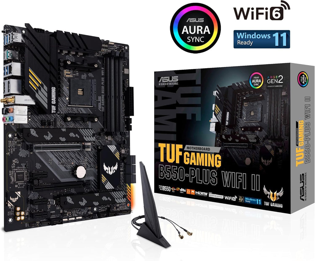 MICRO CENTER AMD Ryzen 7 5800XT Desktop Processor with ASUS TUF Gaming B550-PLUS WiFi II AM4 ATX Gaming Motherboard (DDR4, PCIe 4.0, WiFi 6, 2.5Gb LAN, USB 3.2 Gen 2)