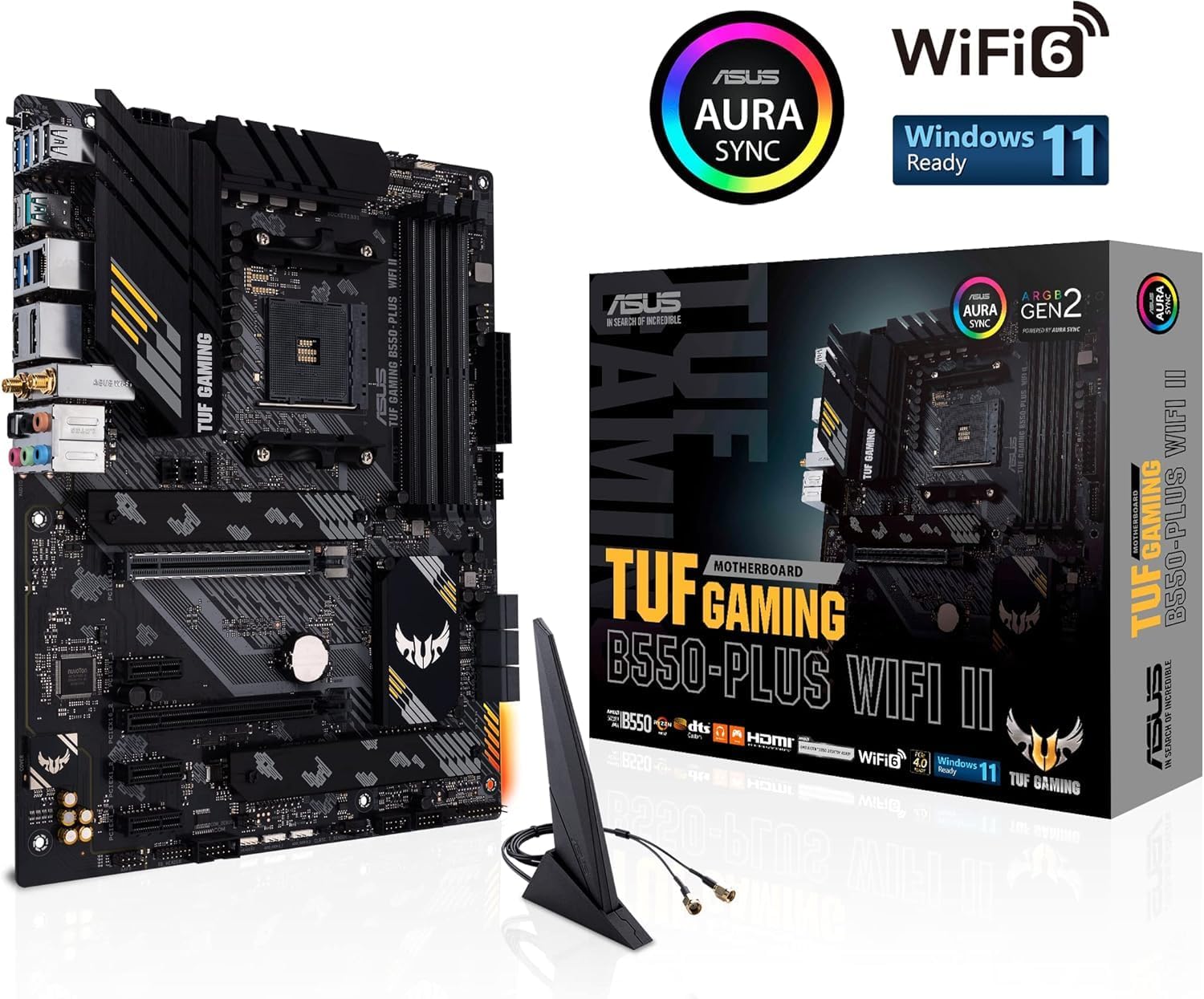 MICRO CENTER AMD Ryzen 9 5900XT Desktop Processor with ASUS TUF Gaming B550-PLUS WiFi II AM4 ATX Gaming Motherboard (DDR4, PCIe 4.0, WiFi 6, 2.5Gb LAN, USB 3.2 Gen 2)