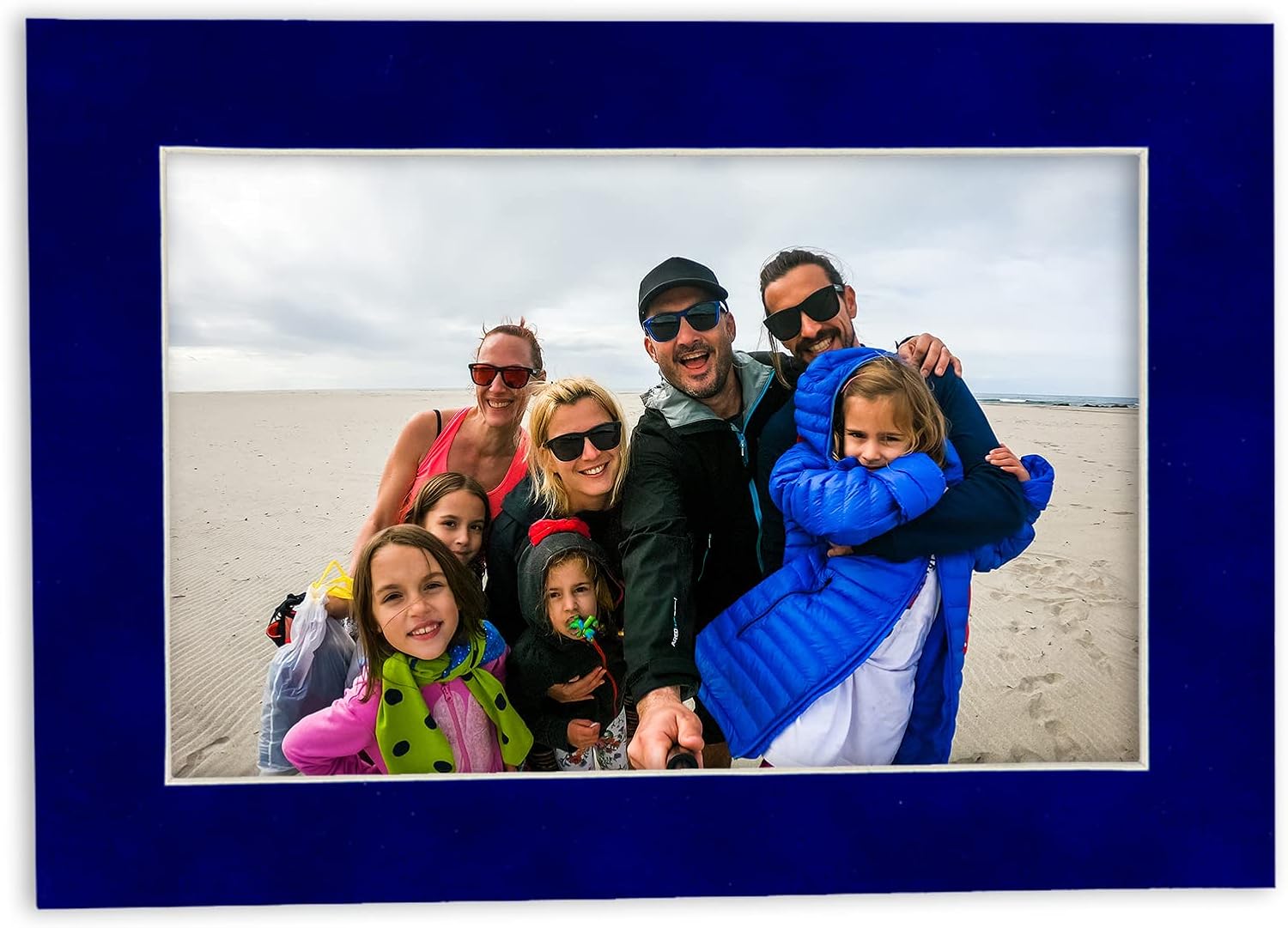 Poster Palooza Pack of 25 Acid Free 11x14 Mats Bevel Cut for 8.5x11 Photos - Royal Blue Suede Precut Matboards For Pictures, Photos, Framing - 4-ply Thickness