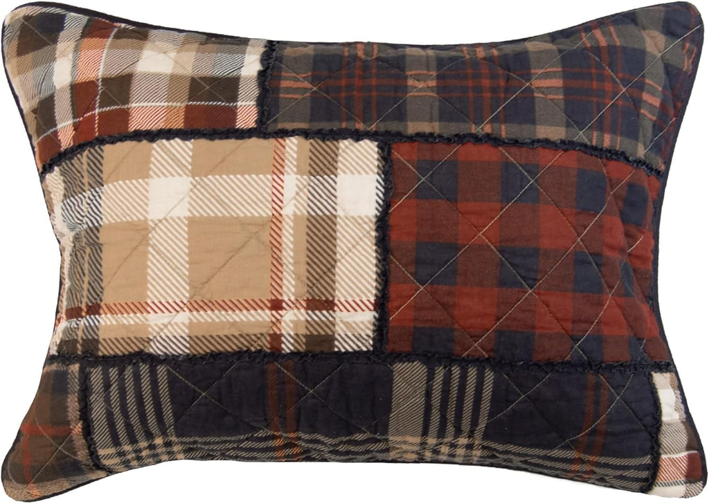 Donna Sharp Twin Bedding Set - 2 Piece - LJ Plaid Twin Quilt Set with Quilt and One Standard Pillow Sham - Machine Washable