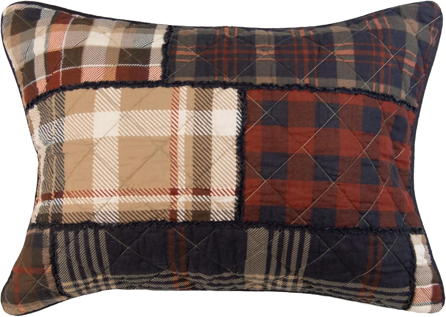 Donna Sharp Twin Bedding Set - 2 Piece - LJ Plaid Twin Quilt Set with Quilt and One Standard Pillow Sham - Machine Washable