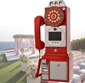 Wedding Video Audio Guestbook, 1080p Video Audio Recording Simulation Phone Calls, Retro Wedding Party Ceremony Phone Ornament, Record Personalized Audio Message, 64G Memory,Red