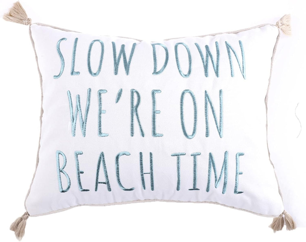 Levtex home Stone Harbor Decorative Pillow (14x18in.) - Beach Time - Blue, White, and Beige