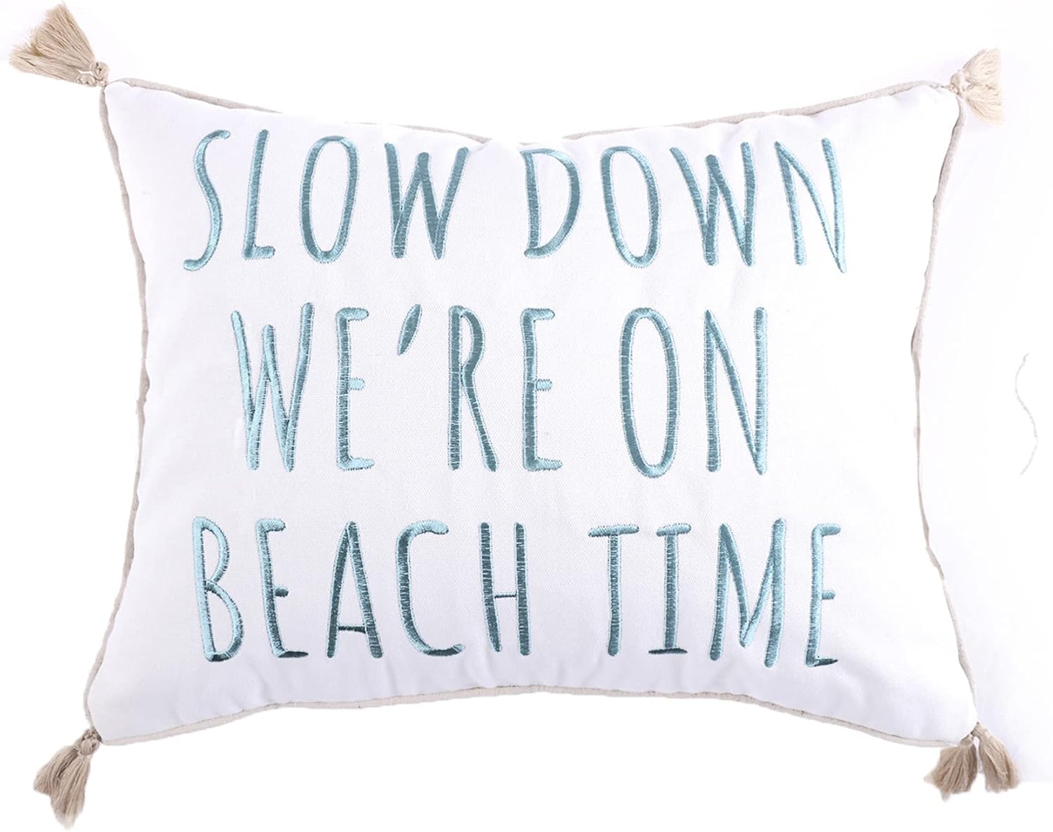 Levtex home Stone Harbor Decorative Pillow (14x18in.) - Beach Time - Blue, White, and Beige