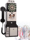 Wedding Video Guest Book, Audio Guest Book Wedding Phone, Retro Telephone Booth Style with HD Video Recording, 32GB Storage, Keepsake for Events(Black)