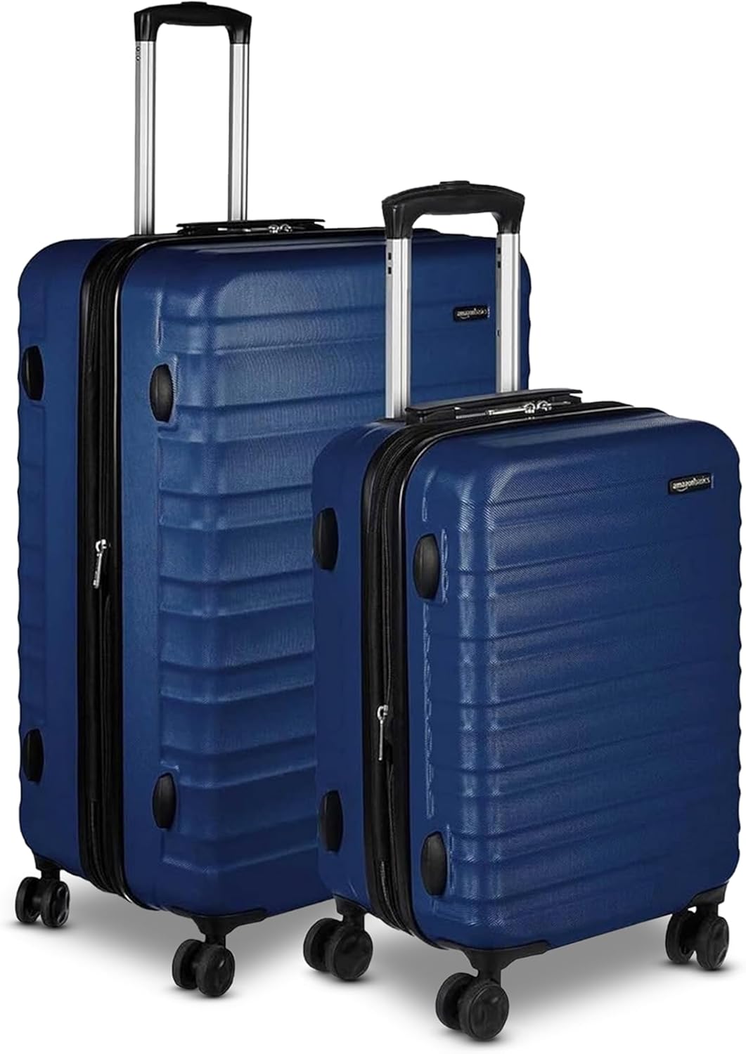 Amazon Basics 2-Piece Hardside Luggage Set (21', 30'), Expandable, Scratch-Resistant Finish, Telescoping Handle, Four Multi-directional Wheels, Navy Blue