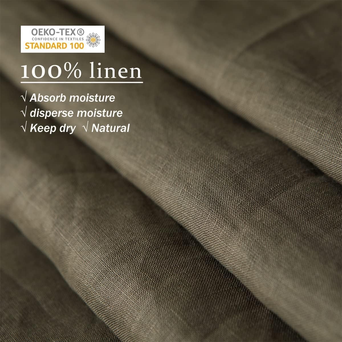 XZ XIFA Olive Green Linen Duvet Cover Full, 100% Washed French Flax Linen Bedding Set with Zipper Closure, Cooling & Textured Bed Sets for Hot Sleepers(1 Duvet Cover, 2 Pillowcases)