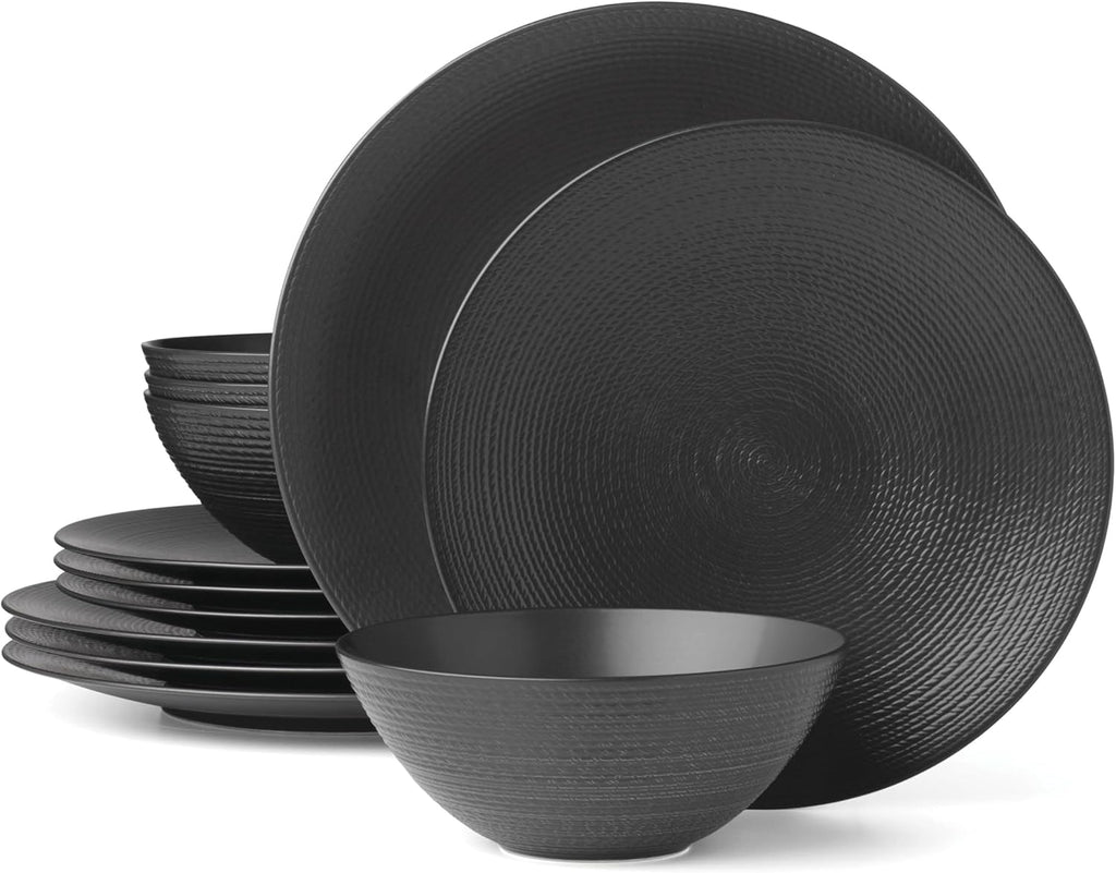 Lenox 895250 Lx Collective Black 12-Piece Set, White