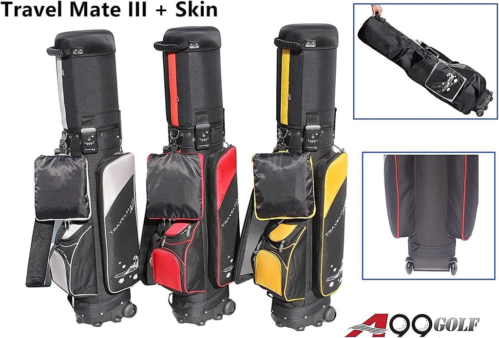 A99 Golf Travel Bag CarryOn Rolling Wheel Golf cart Bag case with TSA Lock and Protection Cover, Protect Your Club for Safe Transport