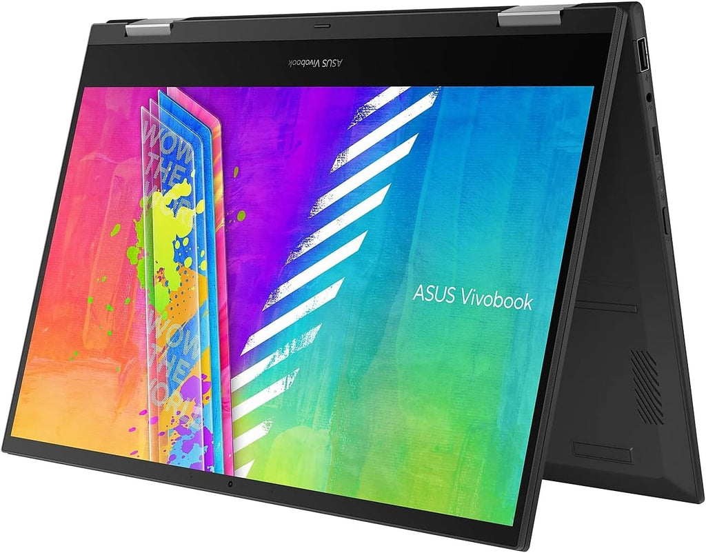 ASUS VivoBook Go 14 Flip Thin and Light 2-in-1 Laptop, 14 inch HD Touch, Intel Celeron N4500 CPU, UHD Graphics, 4GB RAM, 64GB eMMC, NumberPad, Windows 11 Home in S Mode, Quiet Blue, J1400KA-DS02T