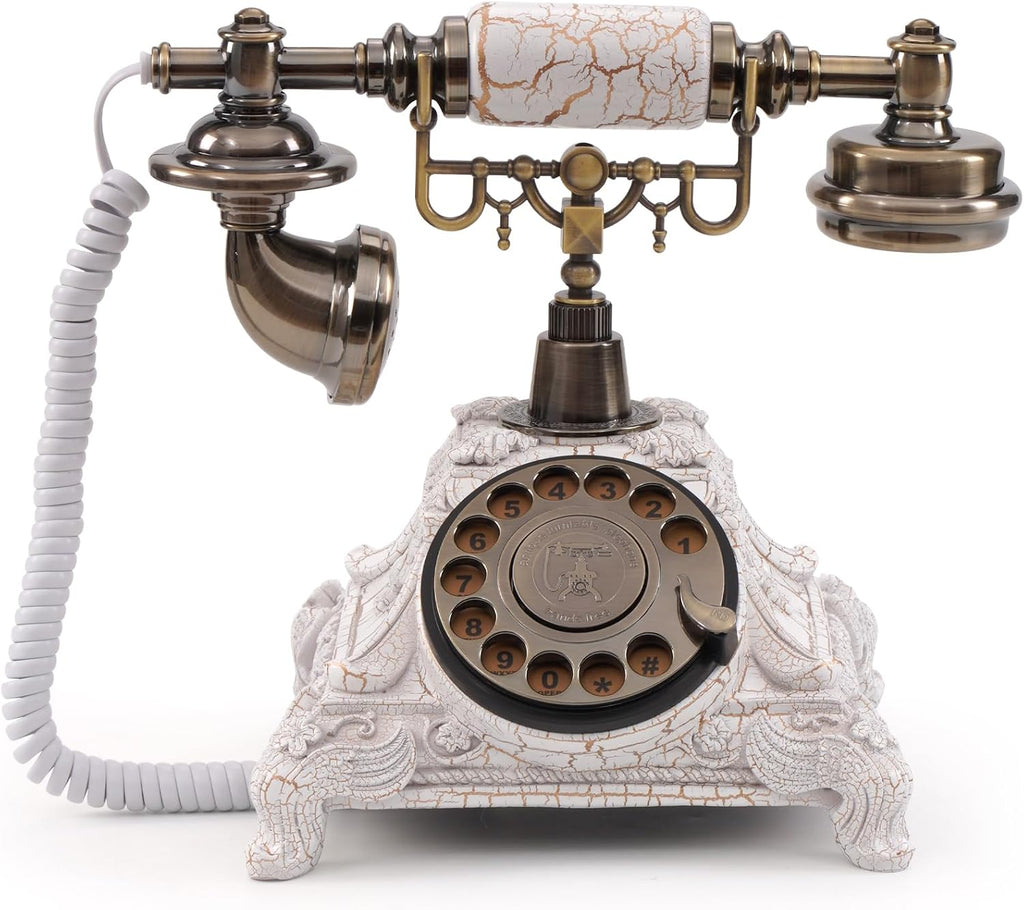 Audio Guest Book Phone, 32G Capacity Vintage Audio GuestBook Wedding Phone, Retro Audio Telephone Recording Customized Voice Message for Your Wedding Party, Retro White