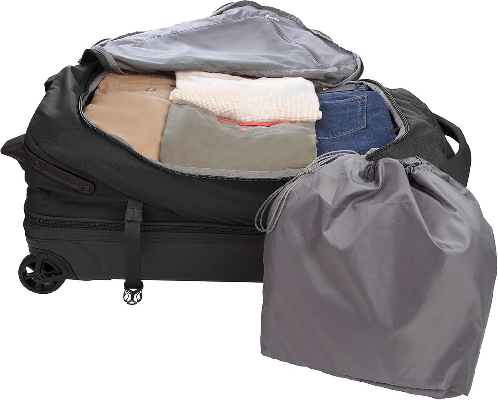 Eddie Bauer Expedition Rolling Duffel Bag with Wheels | Travel | Check-In | Luggage | Rugged | Durable - Black, 30'