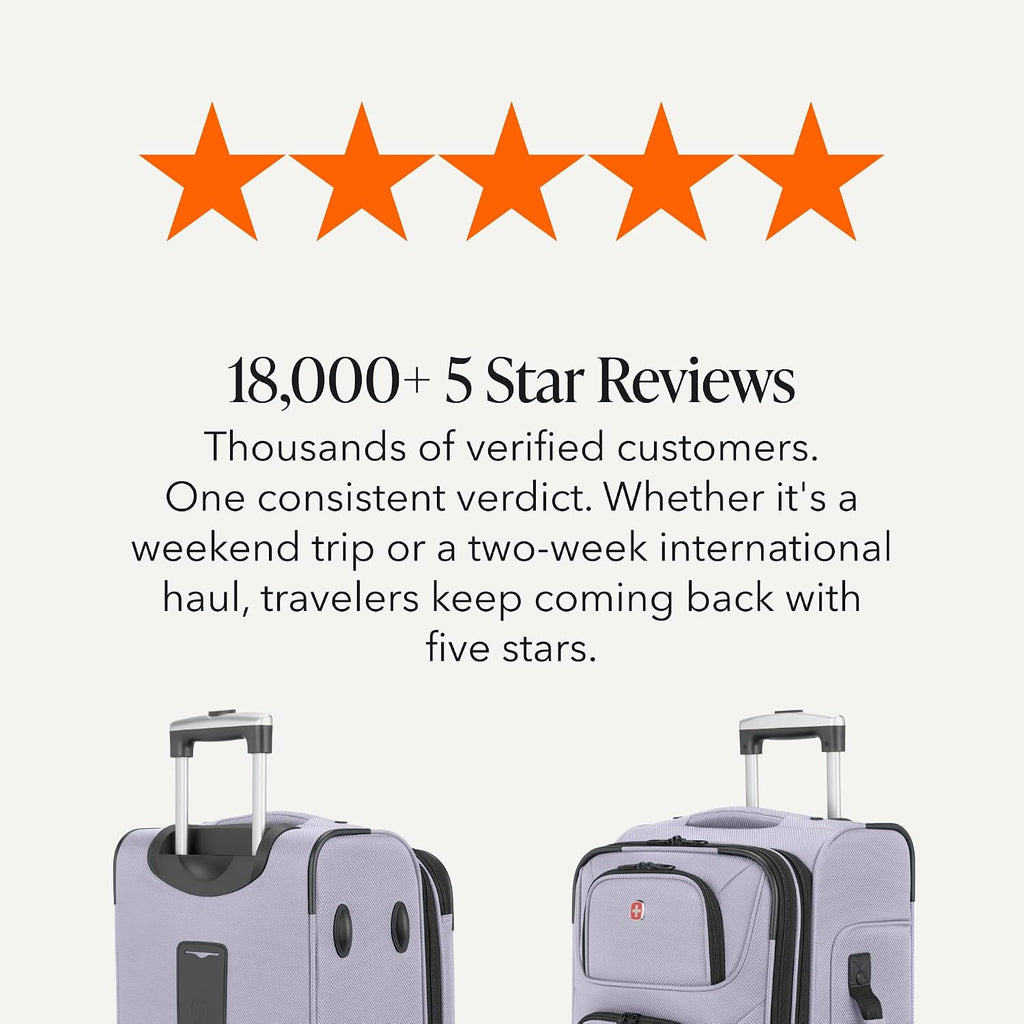 SWISSGEAR Sion Carry-On Spinner Luggage, Softside Expandable, Lightweight Suitcase, Evening Haze, 22.75-Inch