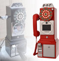 Wall Mounted 1080P Video Audio Guestbook 64G 32G Vintage Telephone Booth Decoration, 3.5 Inch Screen, 18.11''H x 6.3''W x 5.127''L, Can Be Used Continuously for 7 Hours,32G-Red