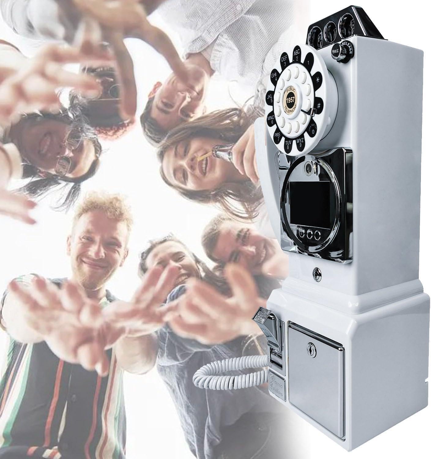 1080p Hd Video Phone Guestbook,Video Audio Guest Book,Retro Wedding Video Guest Message Book, for A Variety of Recording Beautiful Moments White-64G