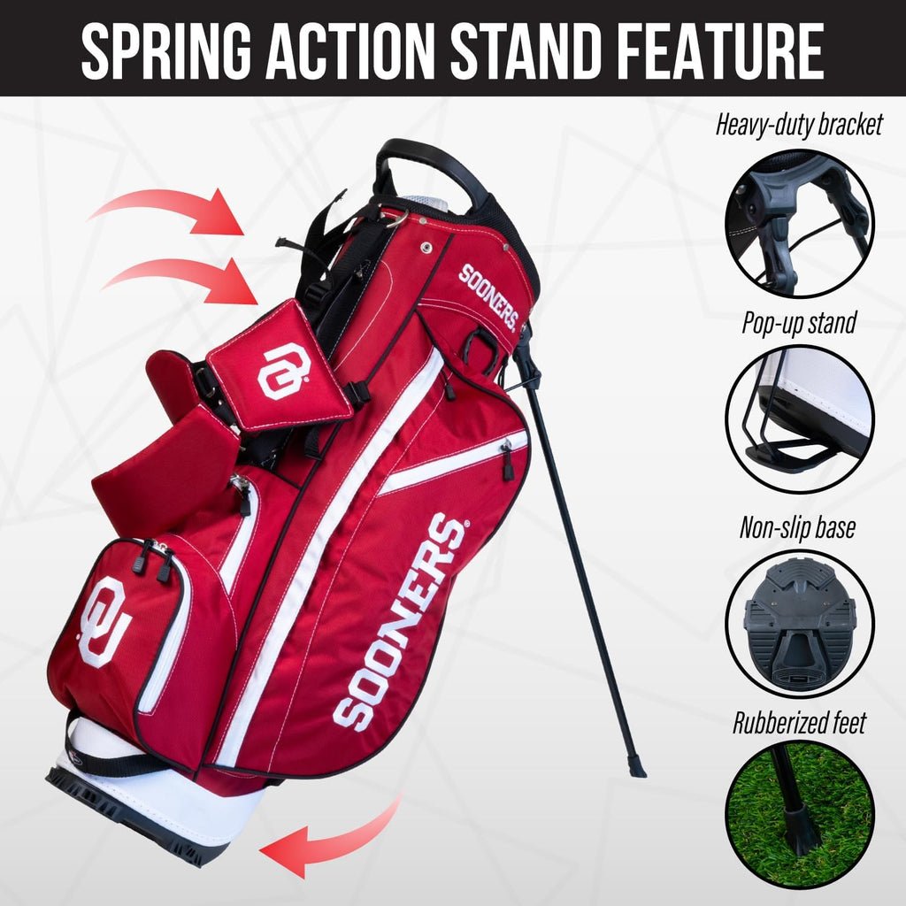 Team Golf NCAA Fairway Golf Stand Bag, Lightweight, 14-Way Top, Spring Action Stand, Insulated Cooler Pocket, Padded Strap, Umbrella Holder & Removable Rain Hood