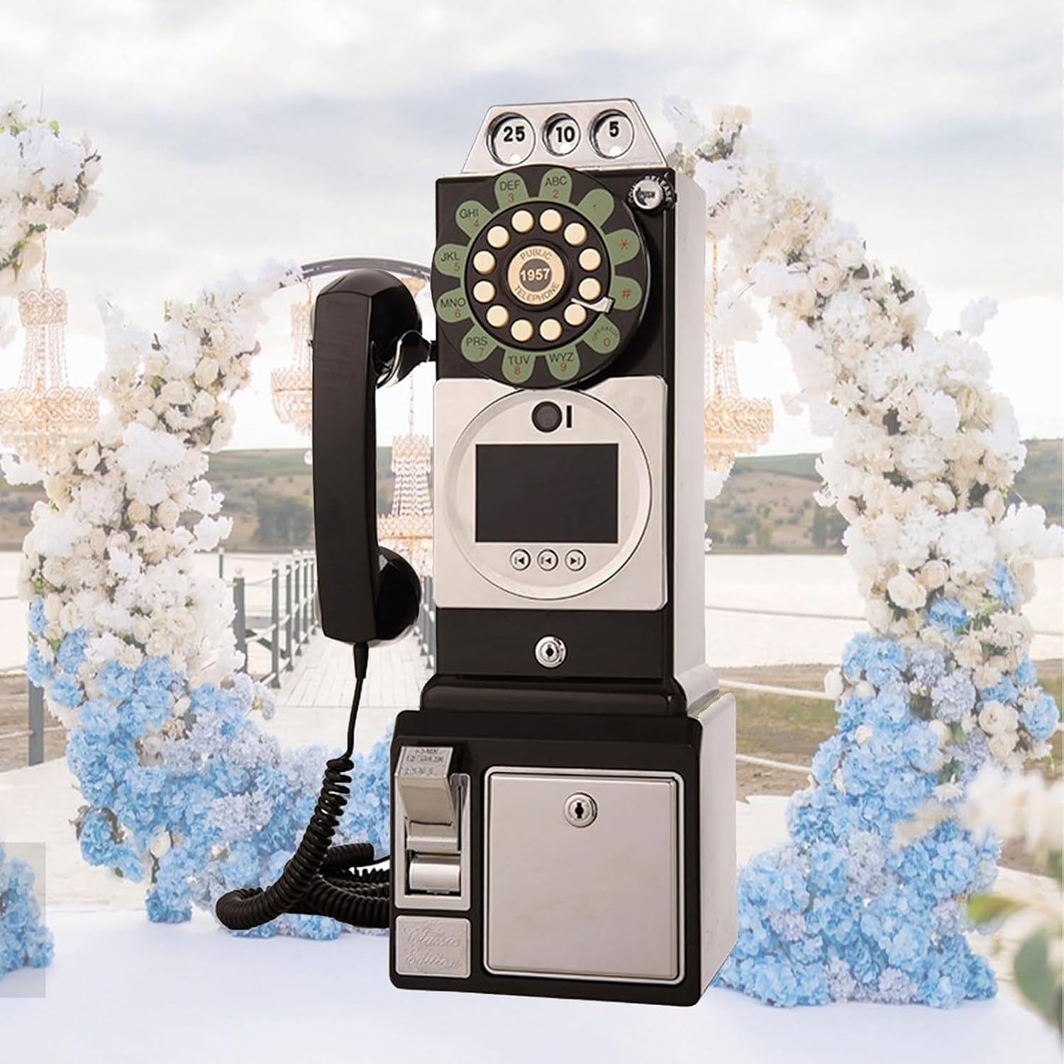 Video Audio Guest Book Phone, Unique Video Voicemail Message Recorder, Guestbook Alternative for Wedding, Bridal Shower, Birthday Party, Baby Shower, Anniversary, Engagement,Black