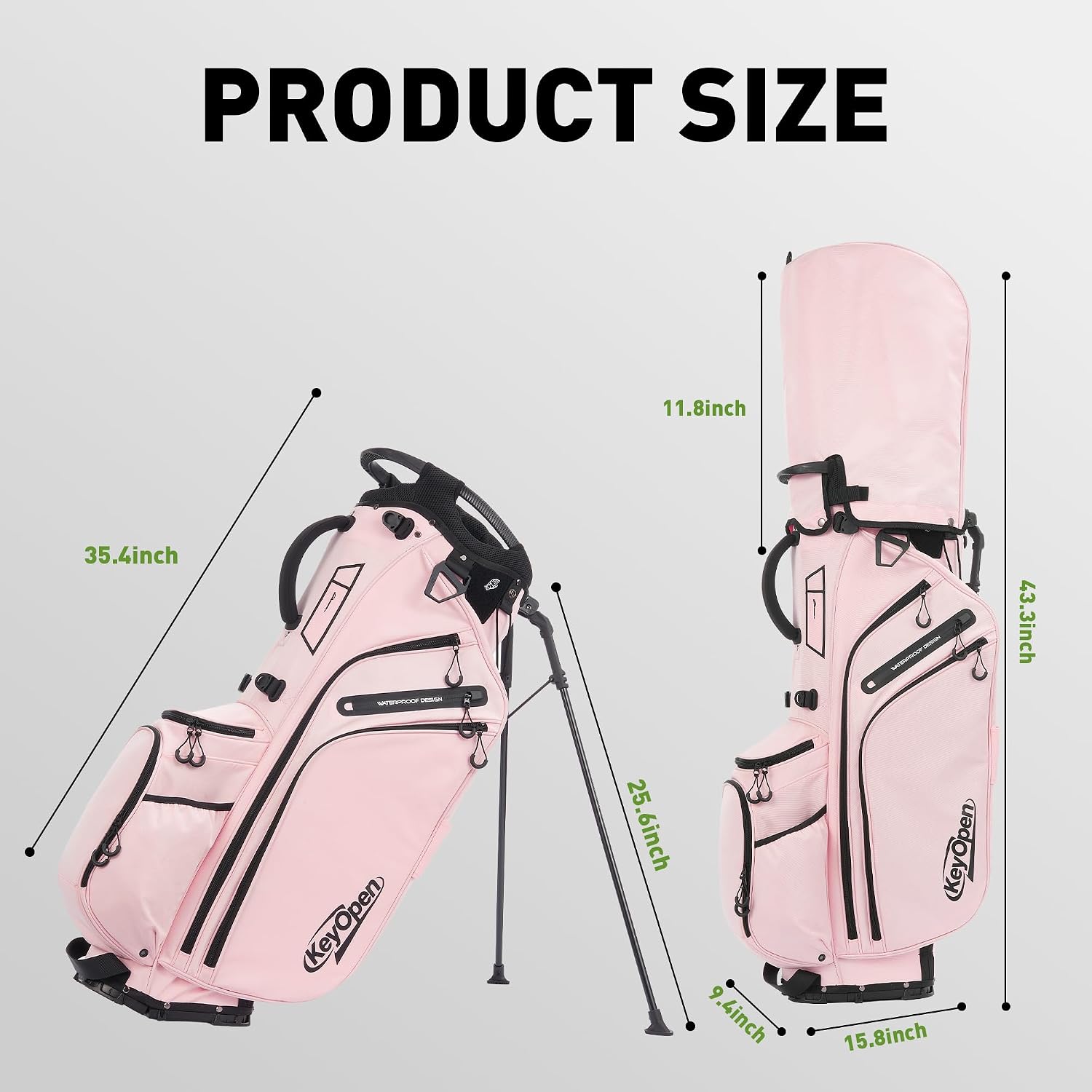 Lightweight Golf Stand Bag, 14 Way Golf Bags with Full Length Dividers for Men Women, Encrypted 900D Weather-Proof Club Carry Bag with Ergonomic Dual Strap, Cooler Pockets, 9 Pockets