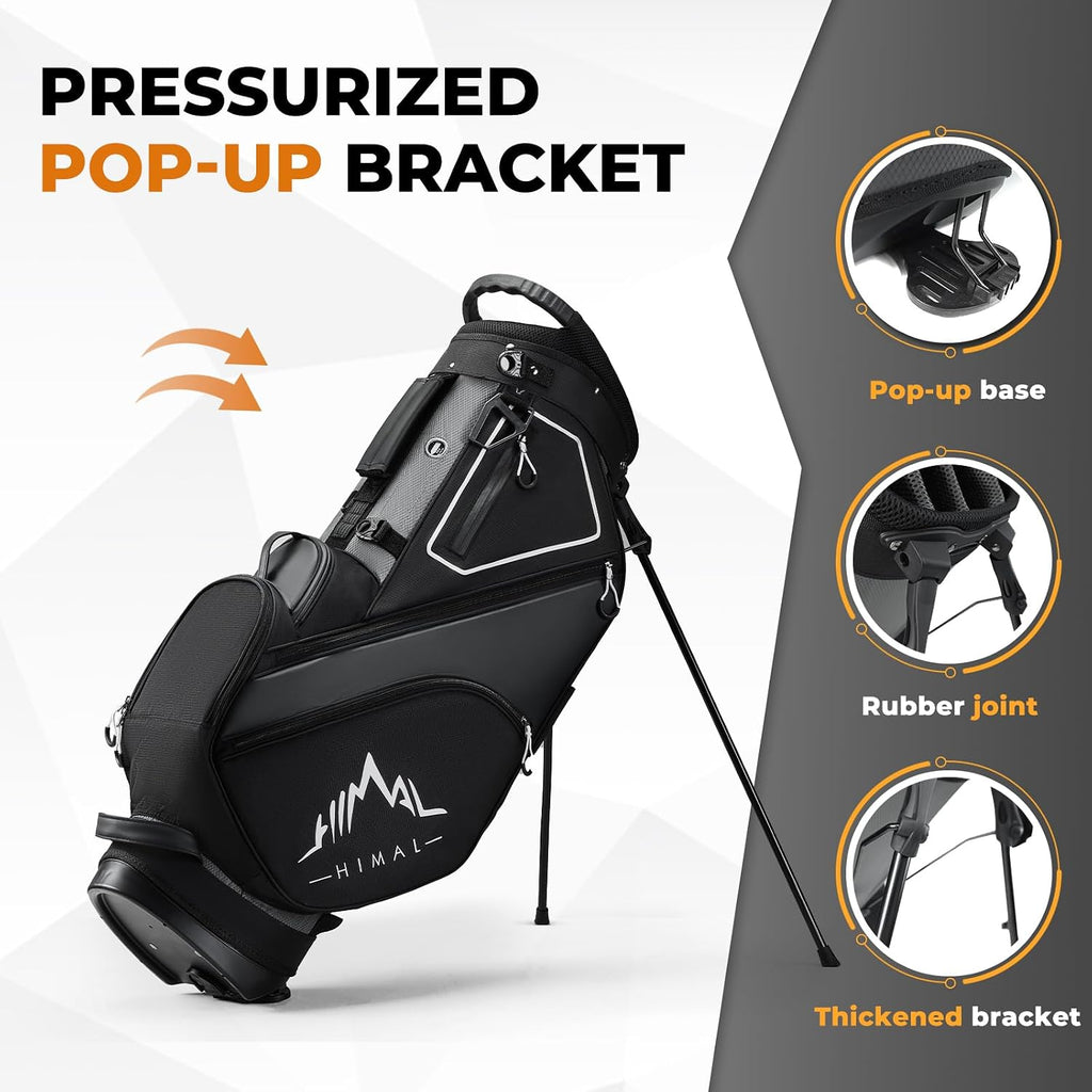 uniHimal 14 Way Dividers Golf Stand Bag Lightweight, Golf Bag for Men Women with Multiple Pockets, Dual Strap and Rain Cover Hood