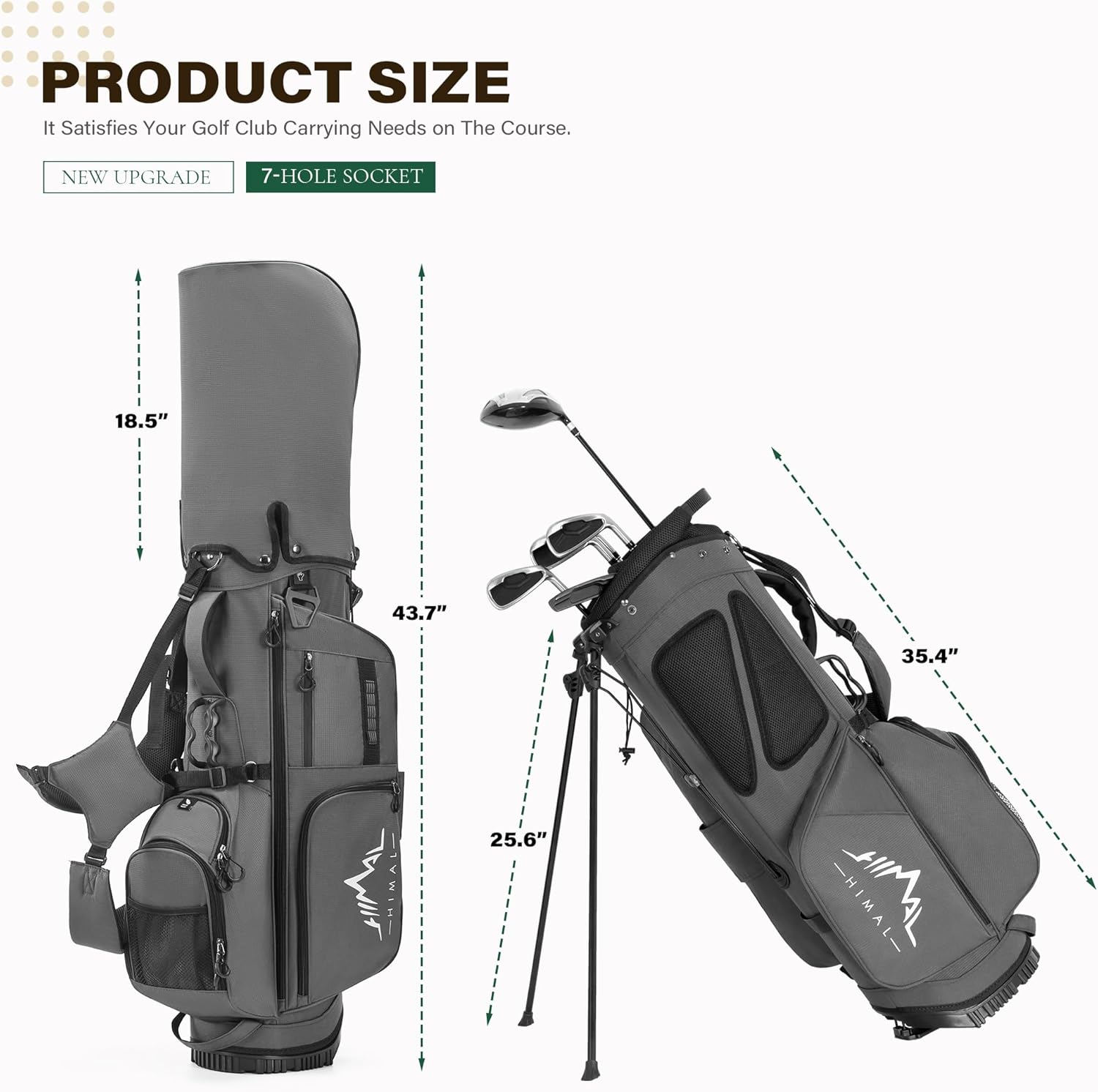 uniHimal Golf Stand Bag with 7 Way Top Dividers, Lightweight Golf Bags for Men Women with Multiple Pockets, Dual Straps