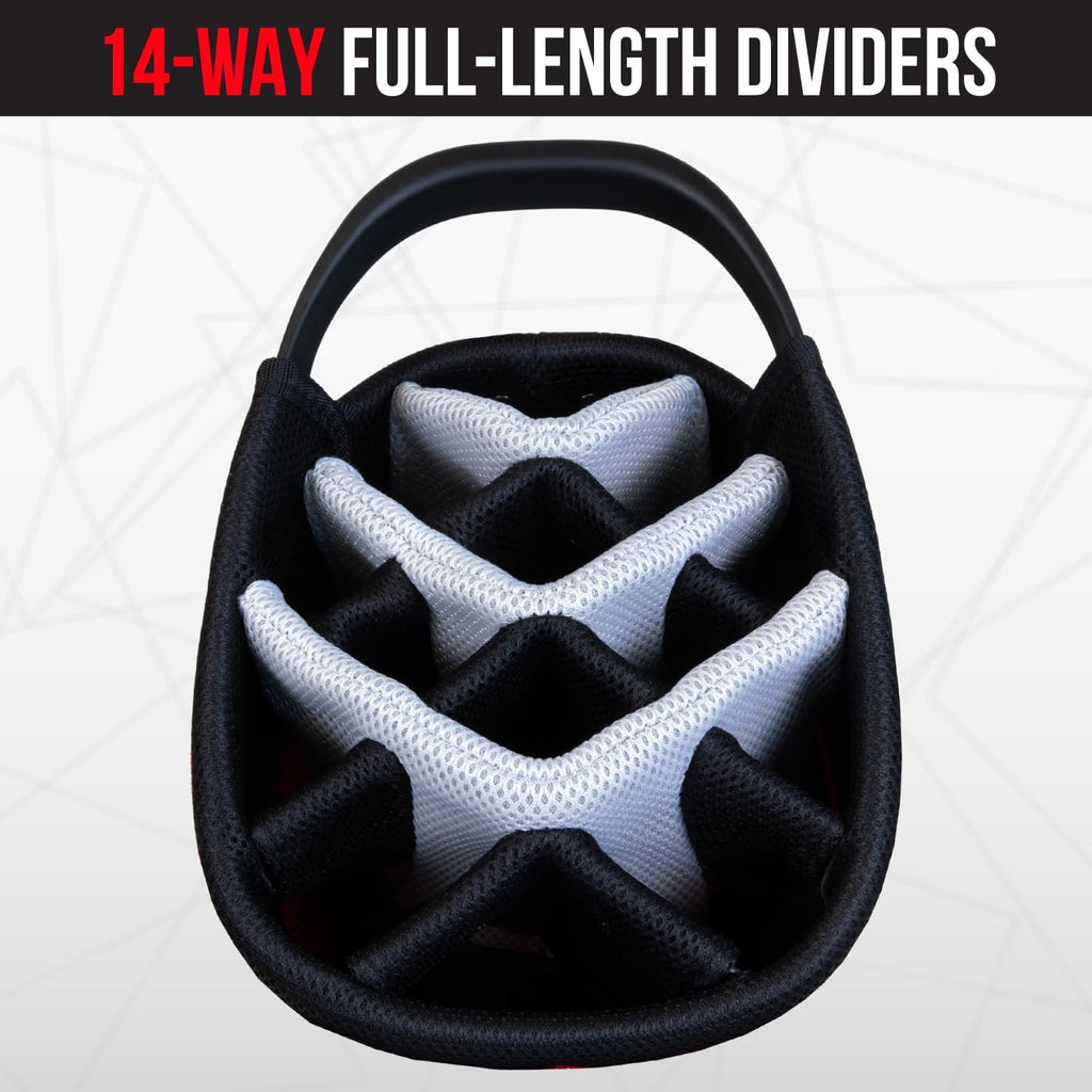 Team Golf NCAA Fairway Golf Stand Bag, Lightweight, 14-Way Top, Spring Action Stand, Insulated Cooler Pocket, Padded Strap, Umbrella Holder & Removable Rain Hood
