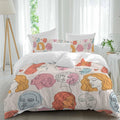 Abstract Face Painting Duvet Cover Set Queen Size 4 Pieces Boho Pink Portraits Minimalist Line Bedding Set with Zipper Closure, 1 Comforter Cover 90x92 Inches 1 Flat Sheet & 2 Pillow Cases