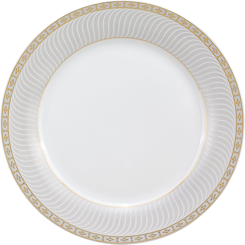 Lorren Home Trends 57-Piece Porcelain Dinnerware Set, Alina-GD, Service for 8