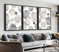 Large Abstract Canvas Wall Art - Geometric Framed Wall Decor Modern Circles and Lines Paintings Light Colors Minimalist Pictures for Living Room Bedroom Office Bathroom 24' X 36' X 3 Panels