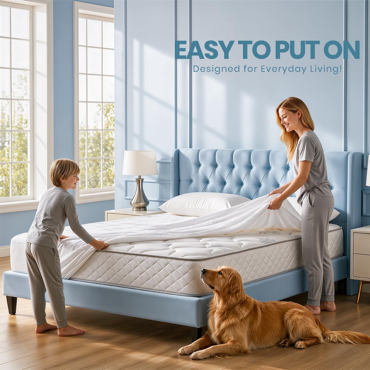 Queen Size Mattress Protector Waterproof 14 Pack, Premium 200 GSM Terry Mattress Cover, Soft & Breathable Bed Cover, Fitted Sheet Style Stretchable Deep Pockets 17' by Utopia Bedding (White)