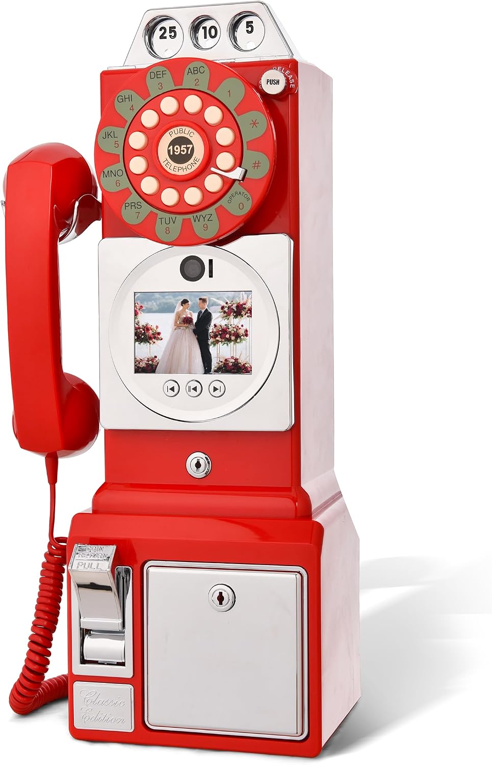 RetroVox Video & Audio Guest Book Wedding Phone Guestbook Creative Easy to Use & Fun Engagements Anniversaries Baby Showers Graduation (Victorian, 06 Bordeaux Red)