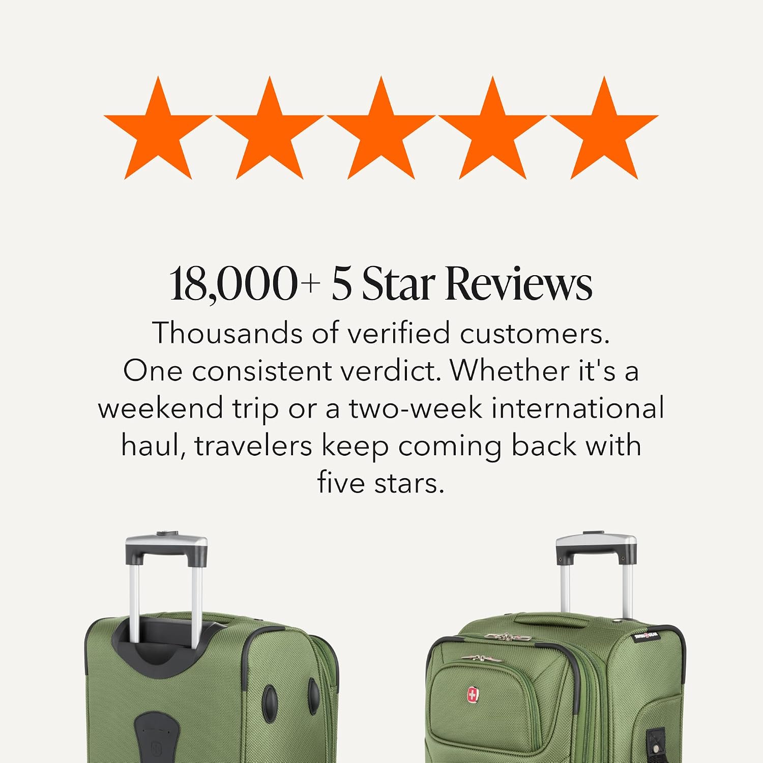 SWISSGEAR Sion Softside Expandable Spinner Luggage Durable Lightweight Travel Suitcase, Evergreen, Carry-On