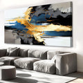 Wall Art Abstract Wall Art Prints Canvas Painting Black Yellow Blue Modern Large Artwork for Living Room Bedroom Office Home Decor 40'x79' with Framed