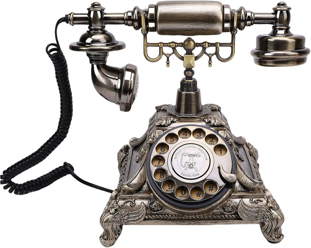 Tangxi Video Audio Guest Book, Vintage Phone Wedding Guestbook Alternative, Customized Video Audio Messages, 32G Capacity for Wedding Birthday Party (Antique Brass Color)