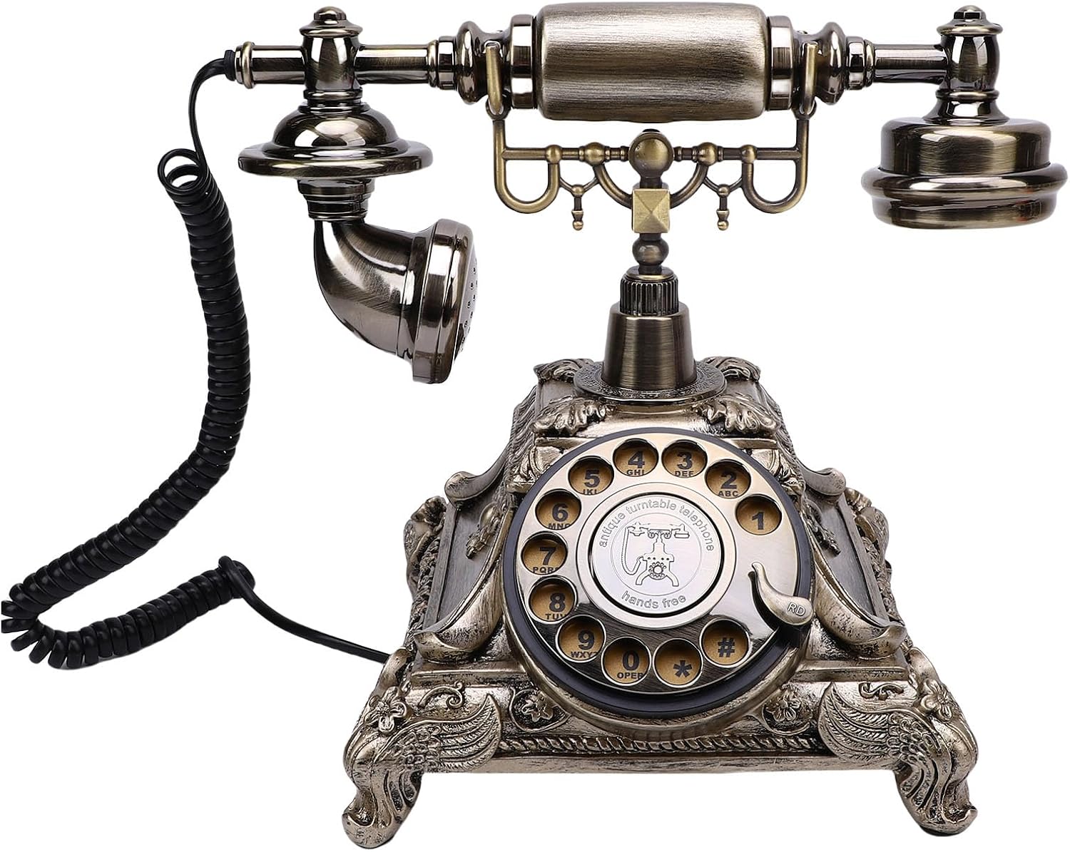 Tangxi Video Audio Guest Book, Vintage Phone Wedding Guestbook Alternative, Customized Video Audio Messages, 32G Capacity for Wedding Birthday Party (Antique Brass Color)