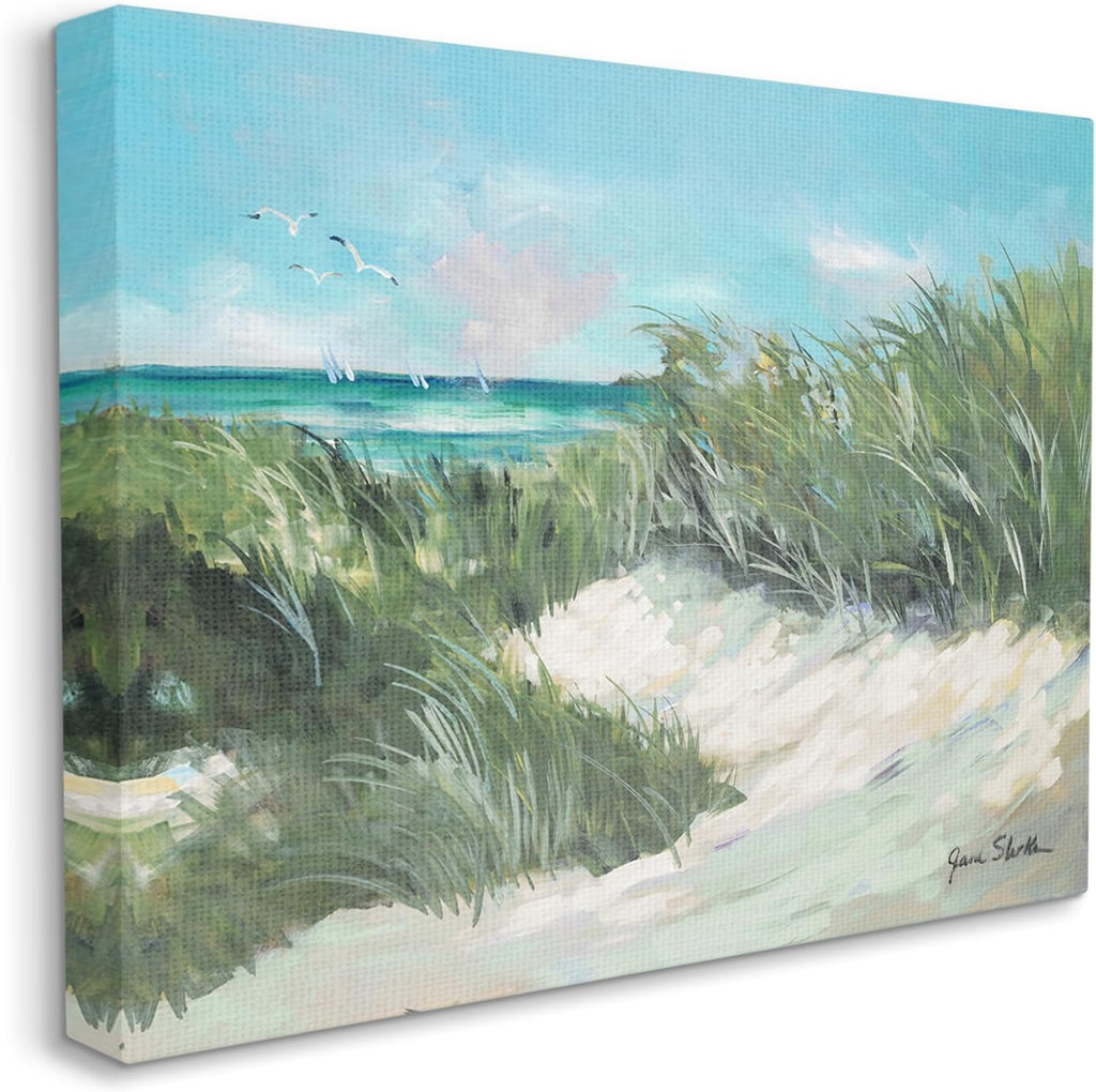 Stupell Industries Beach Grass Painting Canvas Wall Art Design by Jane Slivka