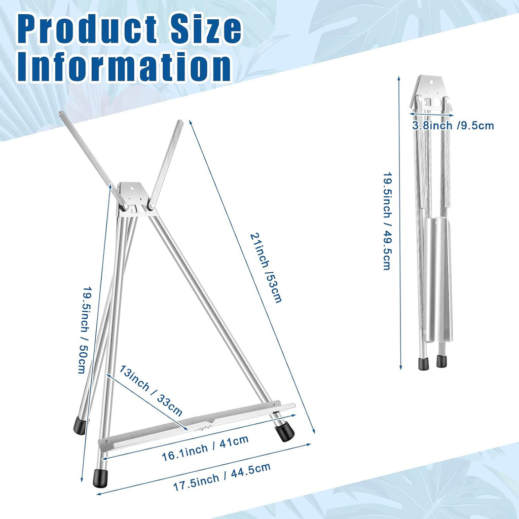 Xinnun 24 Pack Aluminum Tabletop Display Easels 15' to 21' Adjustable Portable Tripod Desktop with Extension Arm Wings and Rubber Feet Tripod Easels Stand for Canvas Pictures Paintings School (Silver)