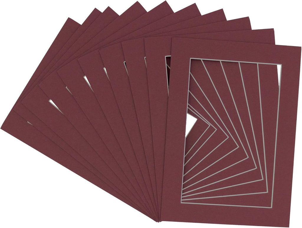 11x14 Mat for 12x18 Frame - Precut Mat Board Acid-Free Show Kit with Backing Board, and Clear Bags Maroon 11x14 Photo Matte Made to Fit a 12x18 Picture Frame Matboard for Framing, Pack of 10 Mats