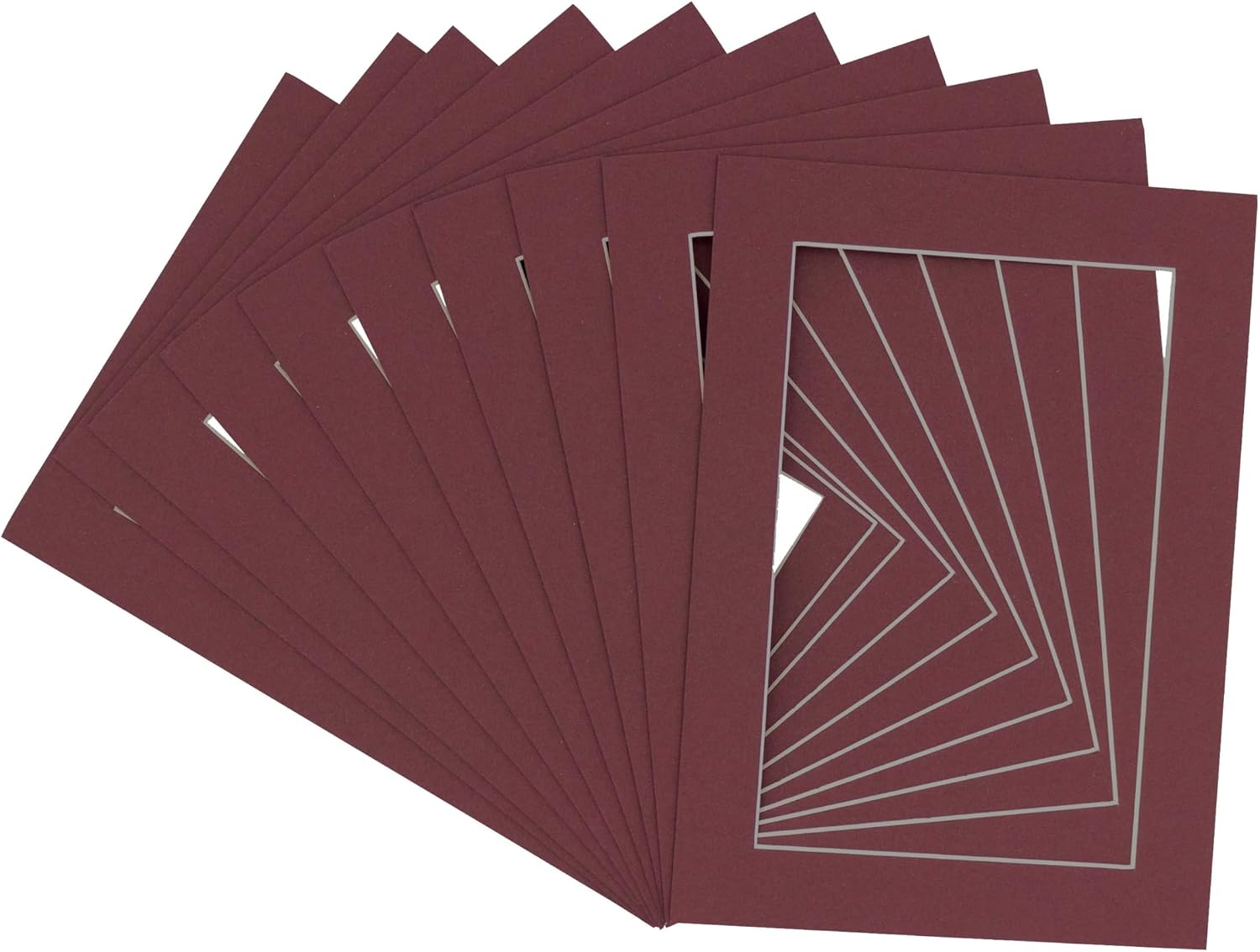 11x14 Mat for 12x18 Frame - Precut Mat Board Acid-Free Show Kit with Backing Board, and Clear Bags Maroon 11x14 Photo Matte Made to Fit a 12x18 Picture Frame Matboard for Framing, Pack of 10 Mats