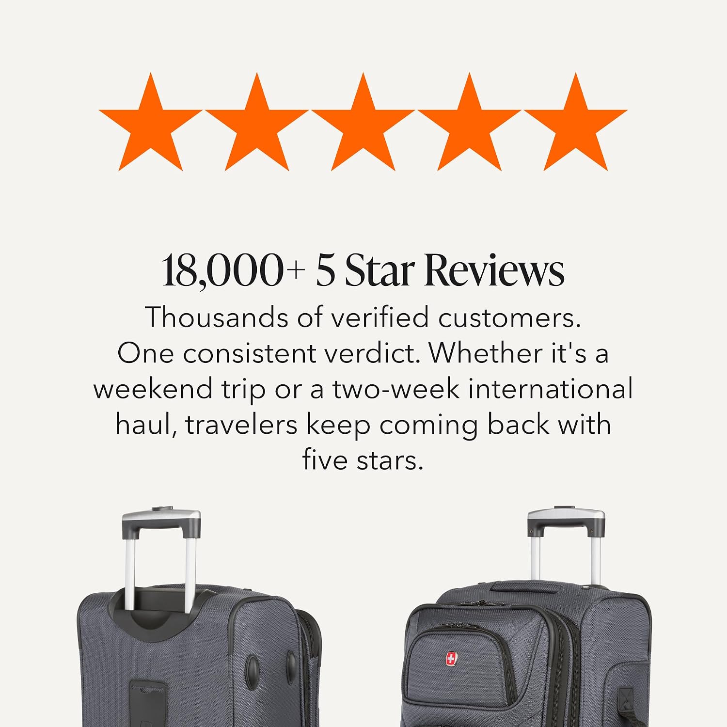 SWISSGEAR Sion Softside Expandable Spinner Luggage Durable Lightweight Travel Suitcase, Dark Grey, Carry-On