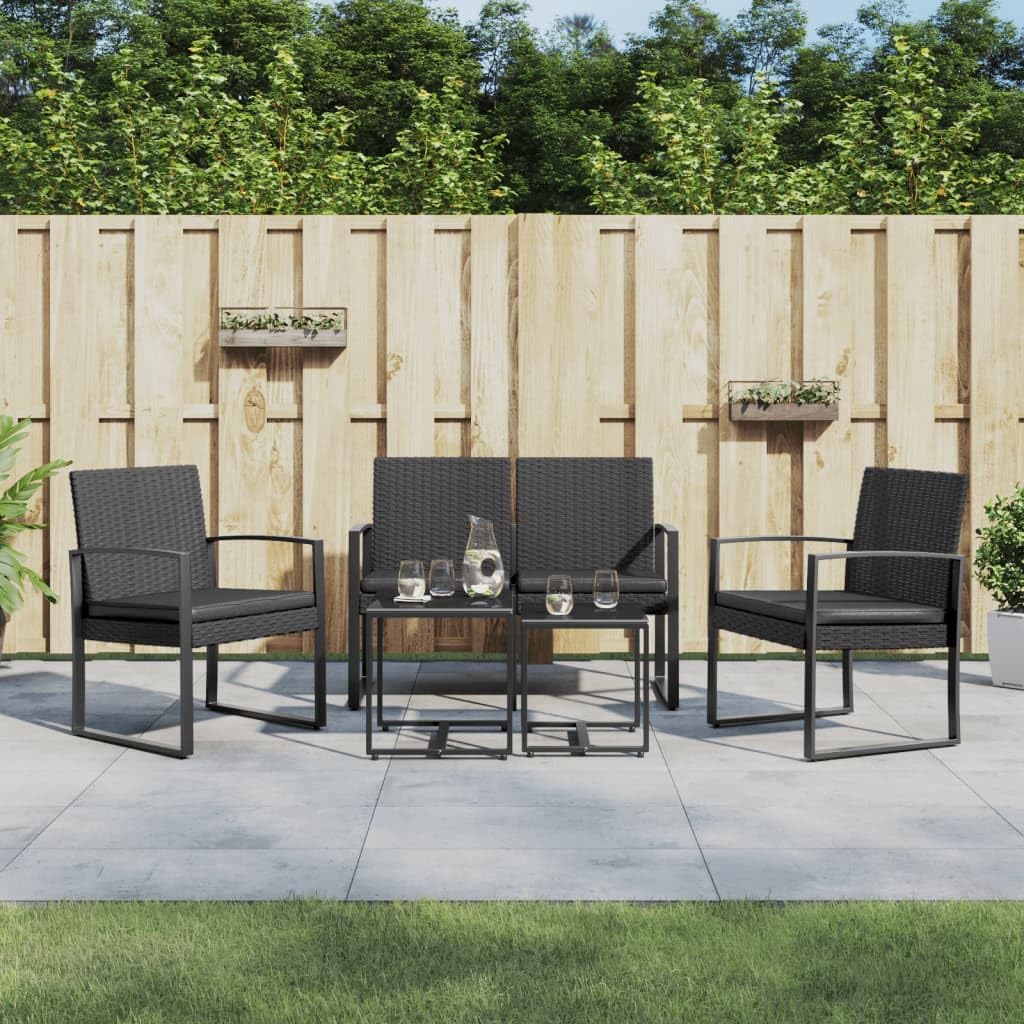 5 Piece Patio Dining Set with Cushions Black PP Rattanqueen Bed Frame with headboard Queen Size Bed Frame King Size Bed Frame King Platform Bed Frame Metal Bed Frame Queen Size