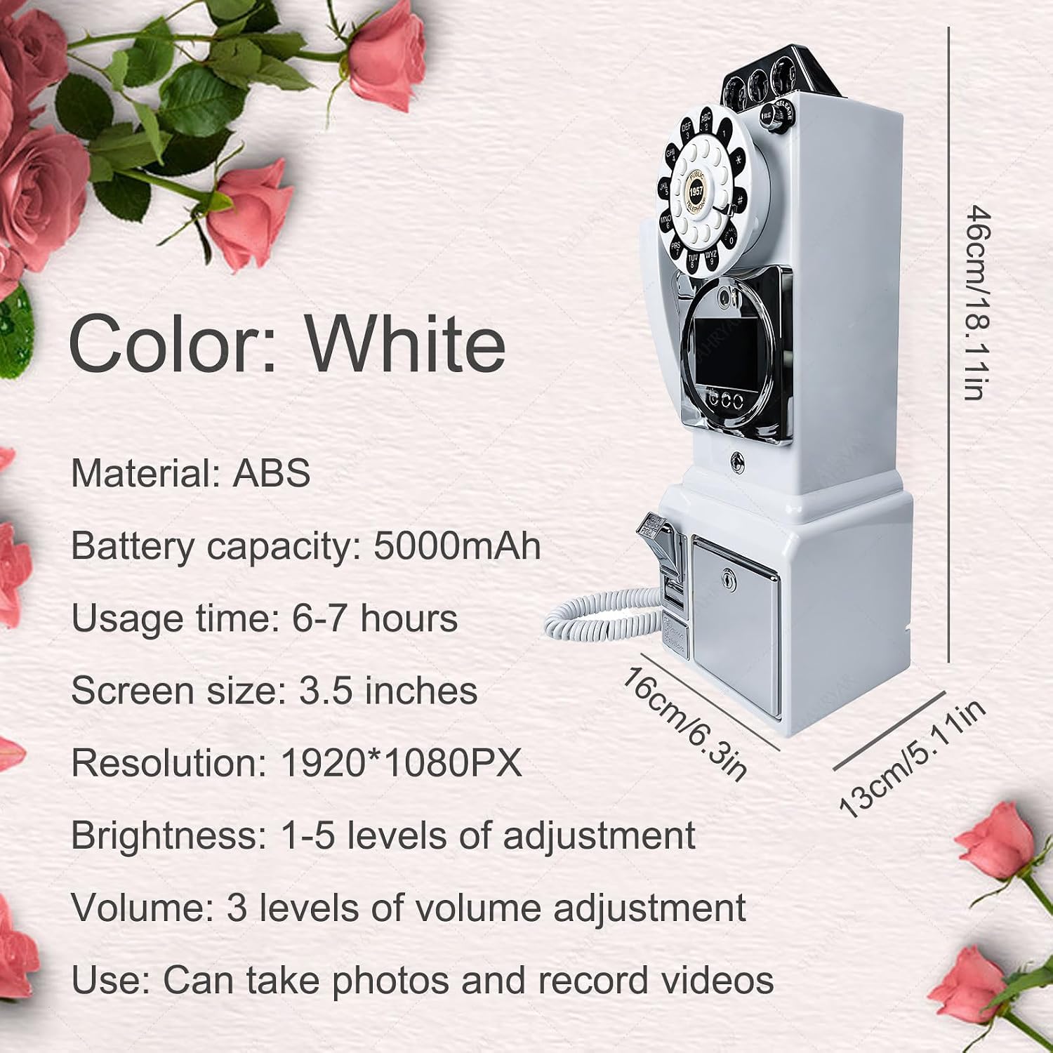 SHAHRYAR Video & Audio Guest Book Wedding Audio Guestbook with 5000mah Battery&Usable for 6-7 Hours for Wedding, Bridal Shower, Baby Shower, Birthday, Graduations, Anniversary,White