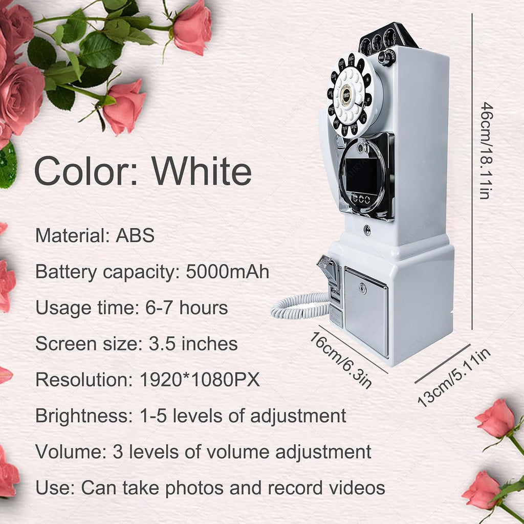 SHAHRYAR Audio Phone Guestbook, Unique Phone Voice Recorder, with 5000mah Battery Audio Guestbook Like Leaving A Voicemail Message, Preserve Your Special Occasions,White