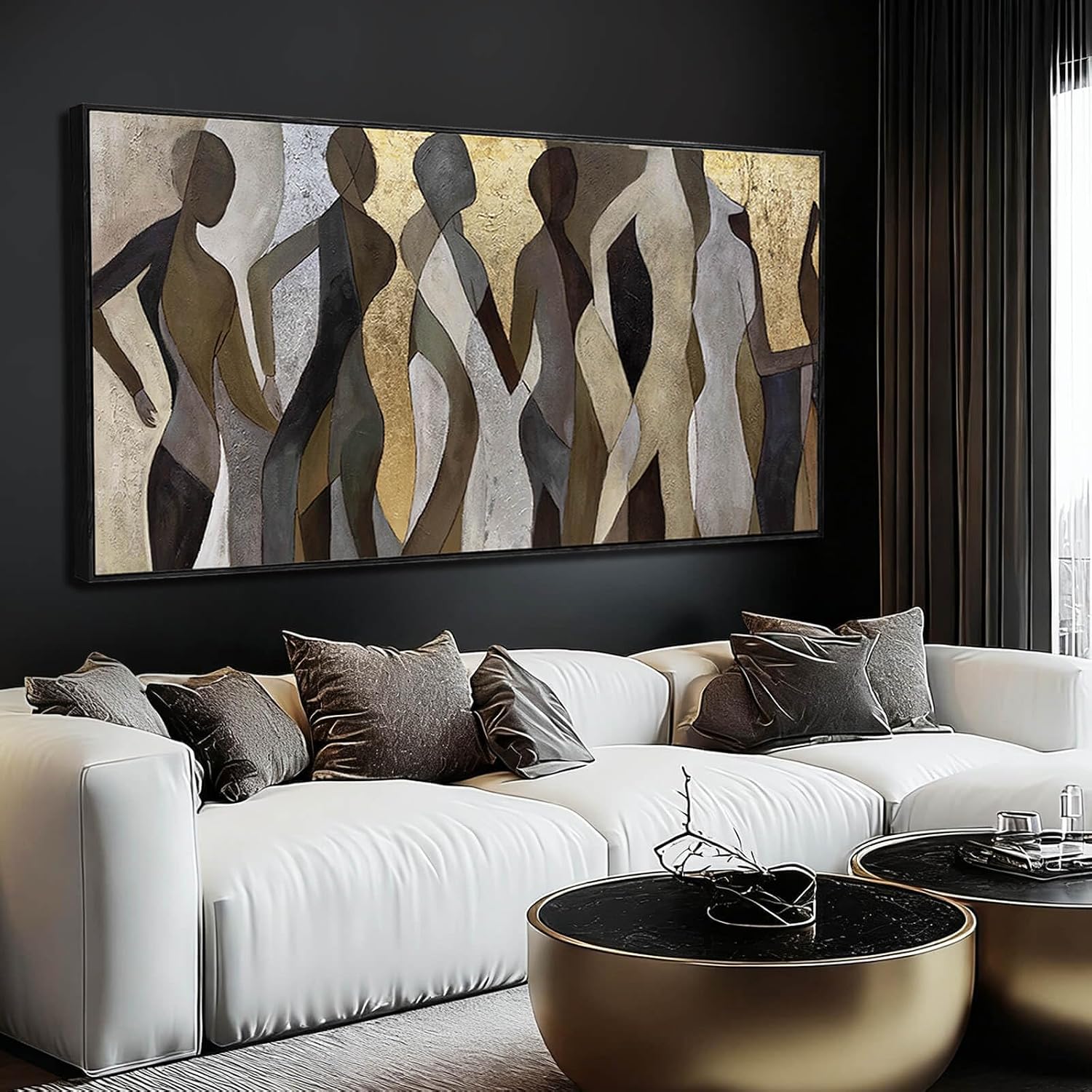 Abstract Canvas Wall Art Textured Print Pictures Contemporary Wall Decor 29'x58' Large Artwork for Living Room Kitchen Art