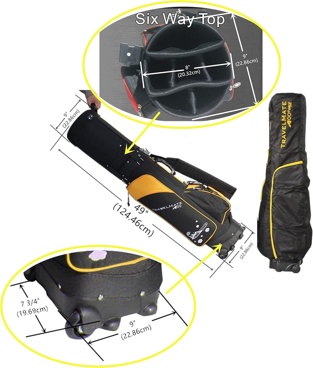 A99 Golf Travel Bag CarryOn Rolling Wheel Golf cart Bag case with TSA Lock and Protection Cover, Protect Your Club for Safe Transport