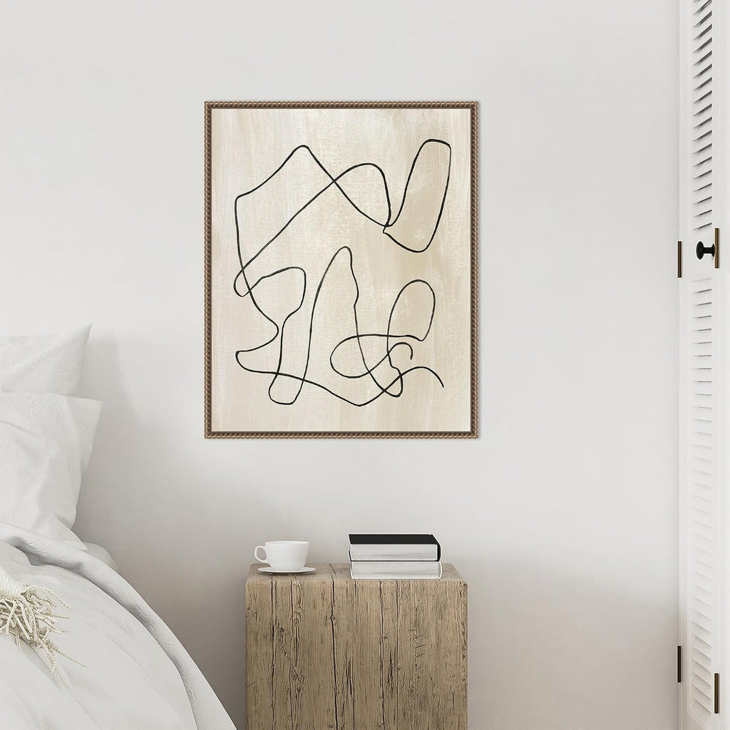 Amanti Art Framed Canvas Wall Art 28x23 Bound II by Melissa Wang, Framed Wall Art Canvas, Abstract Artwork, Traditional Decor, Medium Poster Painting for Living Room, Bedroom, Bathroom, Kitchen,