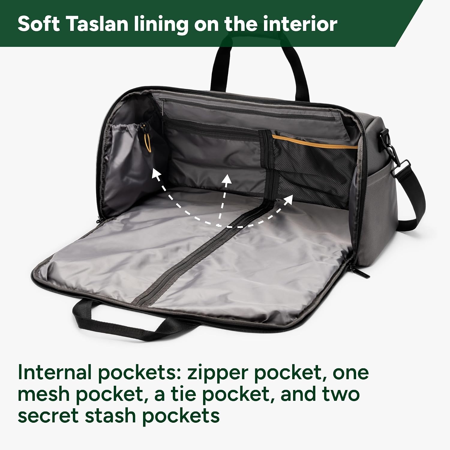 Halfday Convertible 2-in-1 Premium Garment Duffel Weekender Bag 45L: Wrinkle-Free Travel (Hanging Suit Compartment, Shoe Pockets, Trolley Sleeve), Balistic Nylon Carry-on, Ash