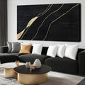 SHEYOYE Large Black Home Decor | Gold Canvas Wall Art, Modern Wall Decor, Hanging Decor Posters for Room, Abstract Wall Art for Living Room, Bedroom, Office or Hallway 29' x 58'
